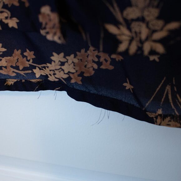 Botanical VTG 42 Daniel Duval Blouse Black Tan Floral Collar Career Soft Autumn - Picture 4 of 5